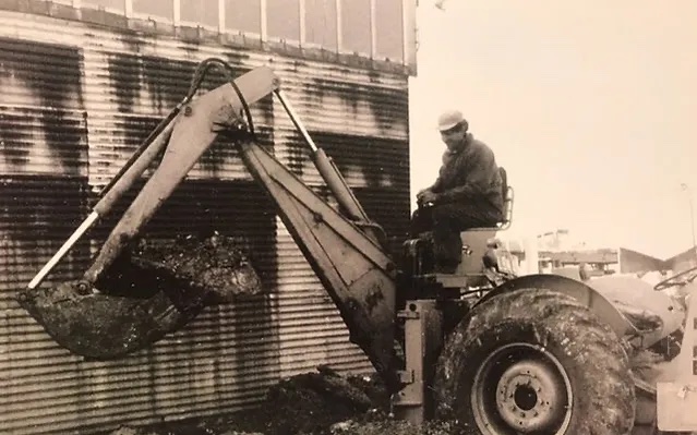 Photo of Peter Schembri operating machinery in 1971